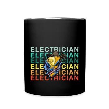 Electrician Electrician Lighting Technician Lamp - Full Colour Mug - black - Front