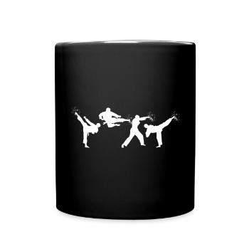 Lustiger Karateka - Tasse einfarbig - Schwarz - Vorne