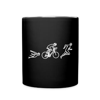 Triathlon Skizze - Tasse einfarbig - Schwarz - Vorne