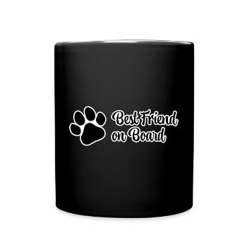 Best Friend on Board - Paw, Dog Friend - Full Colour Mug - black - Front
