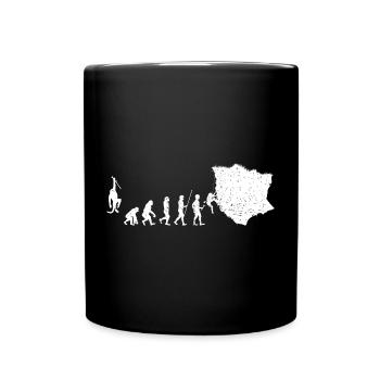 Evolution zur Abenteuer-Silhouette - Tasse einfarbig - Schwarz - Vorne