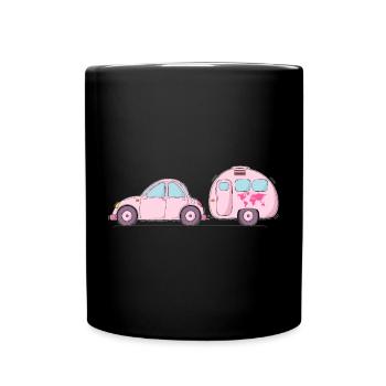 Car with caravan Rosa - Full Colour Mug - black - Front