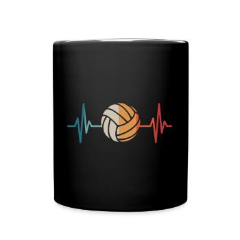 Volley-ball, battement de cœur, joueurs de volley-ball, volley - Mug uni - noir - Devant