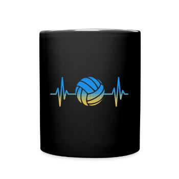 Volley-ball, battement de cœur, joueurs de volley-ball, volley - Mug uni - noir - Devant