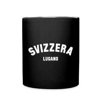 LUGANO Svizzera Switzerland Schweiz - Tasse einfarbig - Schwarz - Vorne