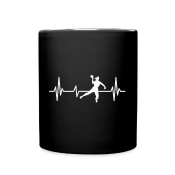 Handball Player Heartbeat Handball Training - Full Colour Mug - black - Front