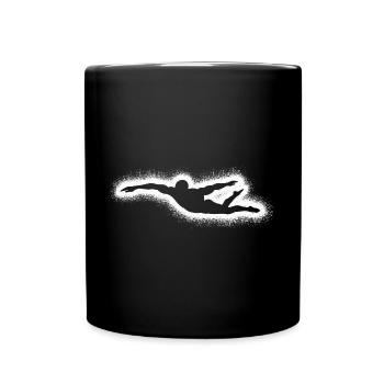Schwimmen Schwimmsport Schwimm Herren Schwimmer - Tasse einfarbig - Schwarz - Vorne