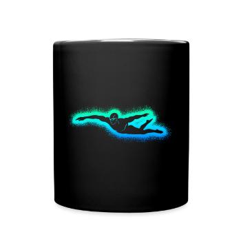 Schwimmen Schwimmsport Schwimm Jungen Schwimmer - Tasse einfarbig - Schwarz - Vorne