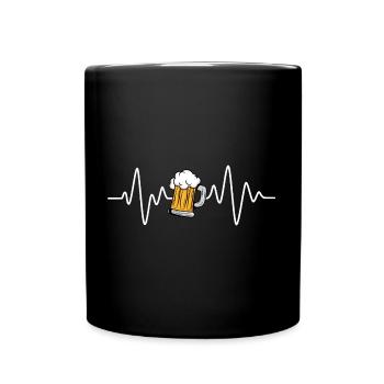 Battement de cœur de la bière - Mug uni - noir - Devant