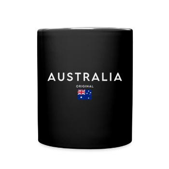 Australische Flagge, Australischer Stolz - Tasse einfarbig - Schwarz - Vorne