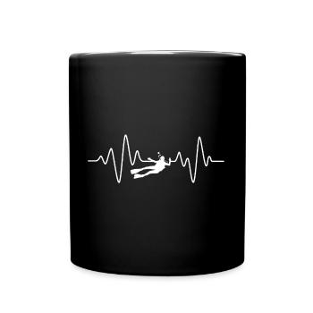 Taucher Herzschlag - Tasse einfarbig - Schwarz - Vorne