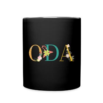 ODA name decorated with flowers - Full Colour Mug - black - Front