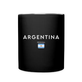 Flagge von Argentinien, Argentinischer Stolz - Tasse einfarbig - Schwarz - Vorne