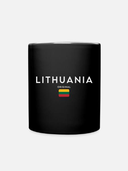Lithuanian flag, Lithuanian pride - Full Colour Mug - black