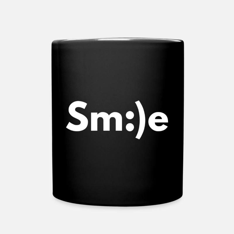 sourire, souriant, souriante - Mug uni - noir
