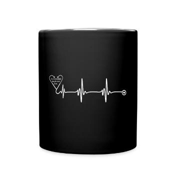 Heartbeat Love Line Design - Tasse einfarbig - Schwarz - Vorne