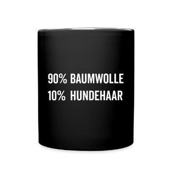 Baumwolle Hundehaar - Tasse einfarbig - Schwarz - Vorne