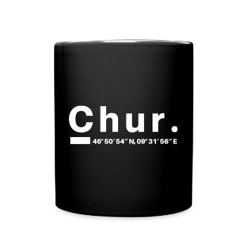Chur Koordinaten Graubünden Bündner Bündnerin - Tasse einfarbig - Schwarz - Vorne
