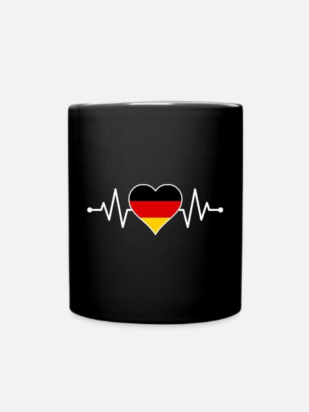 I Love Germany Flag Heart German Deutschland Tee - Tasse einfarbig - Schwarz