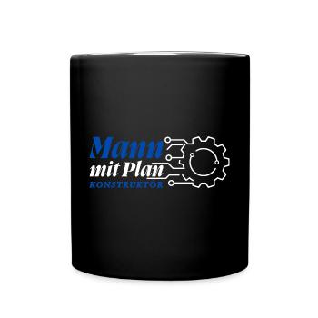 Mann mit Plan - Konstruktör, Konstrukteur - Tasse einfarbig - Schwarz - Vorne