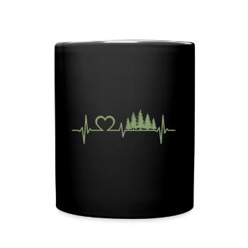 Wald Herzschlag Natur Bäume Wildnis Outdoor - Tasse einfarbig - Schwarz - Vorne
