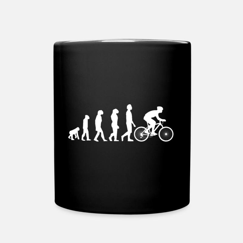 Evolution Bicycle / Cyclist - Full Colour Mug - black