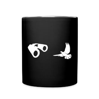 Minimalist Bird Watching Silhouette - Full Colour Mug - black - Front