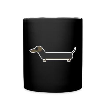 Dackel - Tasse einfarbig - Schwarz - Vorne