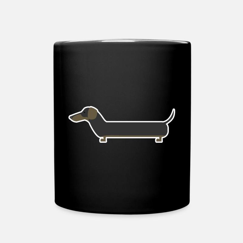 dachshund - Full Colour Mug - black