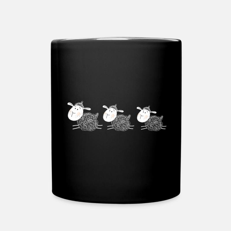Drei Schafe sind Beste Freunde - Schaf - Lamm - Tasse einfarbig - Schwarz