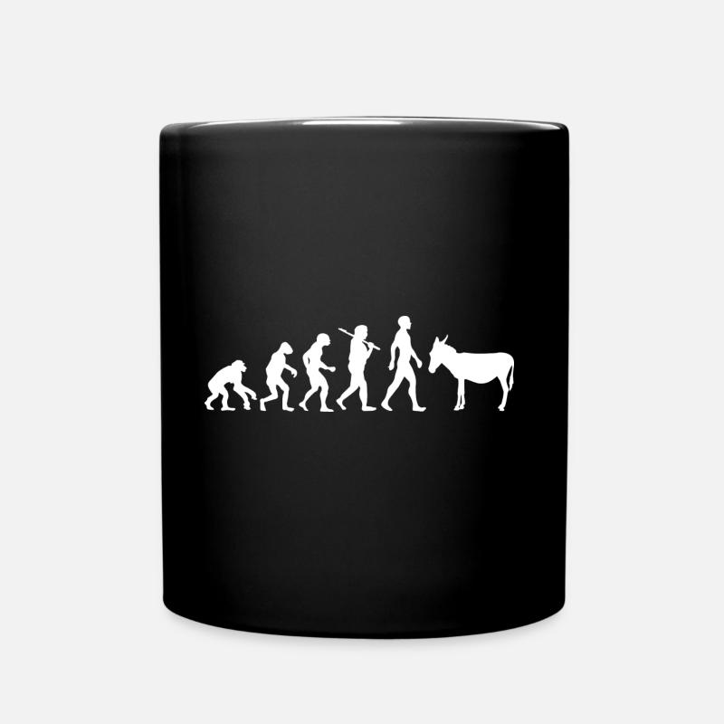 Evolution Esel Maultier Tier Geschenk idee - Tasse einfarbig - Schwarz