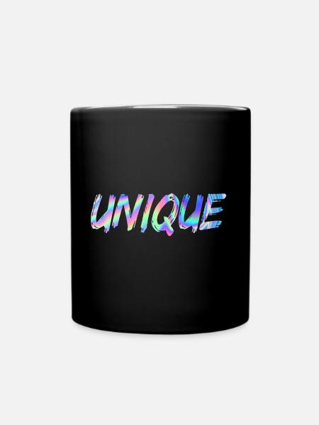 Unique Schriftzug holografisch - Tasse einfarbig - Schwarz
