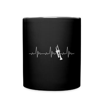 Trumpet heartbeat for trumpet players - Full Colour Mug - black - Front