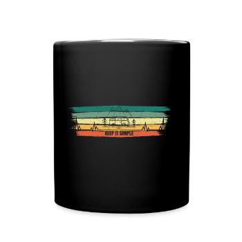 Cadeau Montagnes Pulsation Alpes Camper / Camping - Mug uni - noir - Devant