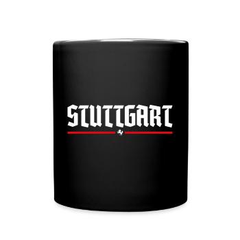 STUTTGART SCHRIFTZUG NAME WAPPEN TSHIRT - Tasse einfarbig - Schwarz - Vorne