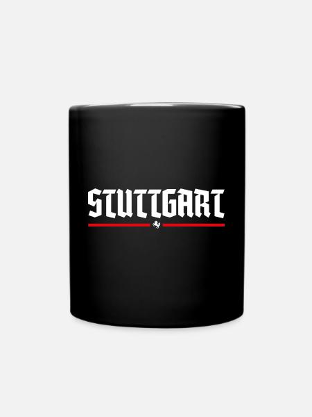 STUTTGART SCHRIFTZUG NAME WAPPEN TSHIRT - Tasse einfarbig - Schwarz