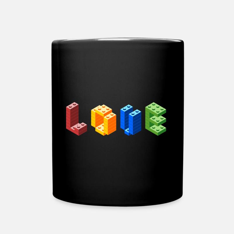 Bausteine Love - Tasse einfarbig - Schwarz