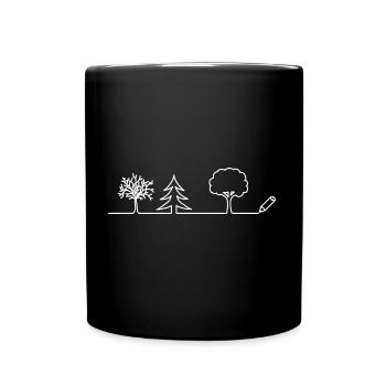 Drawing tree - Full Colour Mug - black - Front