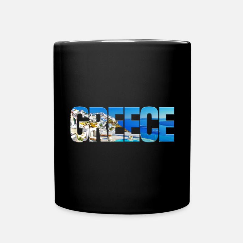 Greece Inselparadies Collage - Tasse einfarbig - Schwarz