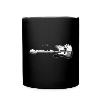Gitarre Natur - Tasse einfarbig - Schwarz - Vorne