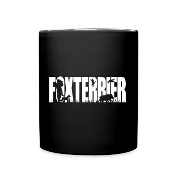 FOXTERRIER glatthaar Jagdhund Jagdhunde Wilsigns - Tasse einfarbig - Schwarz - Vorne