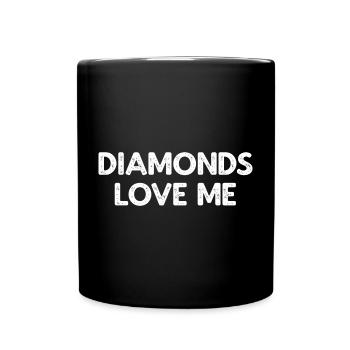 Diamanten Diamant Liebe Schmuck Ring Frau Geschenk - Tasse einfarbig - Schwarz - Vorne