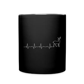 Hirschherzschlag-Silhouette - Tasse einfarbig - Schwarz - Vorne
