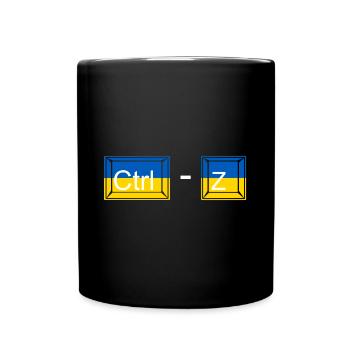 Ctrl - Z / Ctrl minus Z / no war / Ukraine - Russ - Tasse einfarbig - Schwarz - Vorne
