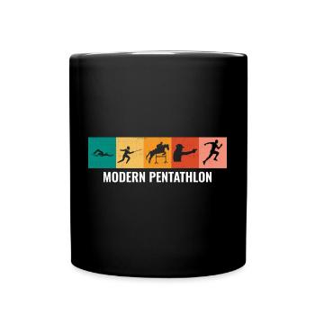 Pentathlon moderne - Escrime Natation Équitation - Mug uni - noir - Devant