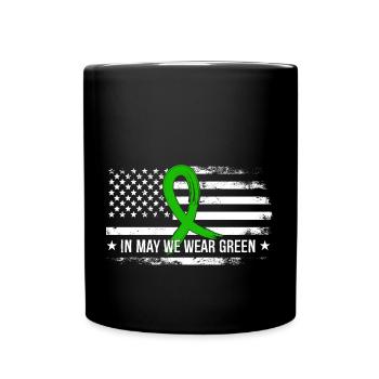 In May, we wear Green Mental Health - Full Colour Mug - black - Front