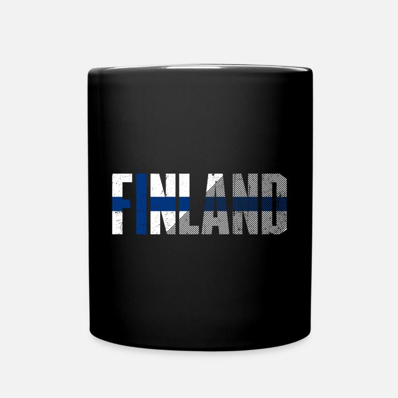 Finnland Nordischer Flaggenstreifen - Tasse einfarbig - Schwarz
