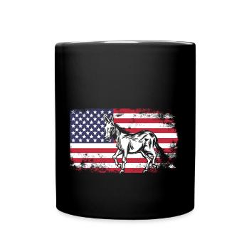 Esel Maultier USA - Tasse einfarbig - Schwarz - Vorne