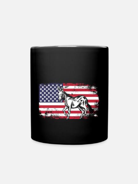 Esel Maultier USA - Tasse einfarbig - Schwarz