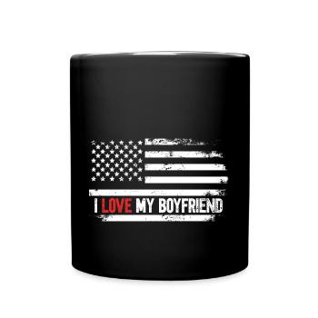 I Love My Boyfriend - Tasse einfarbig - Schwarz - Vorne